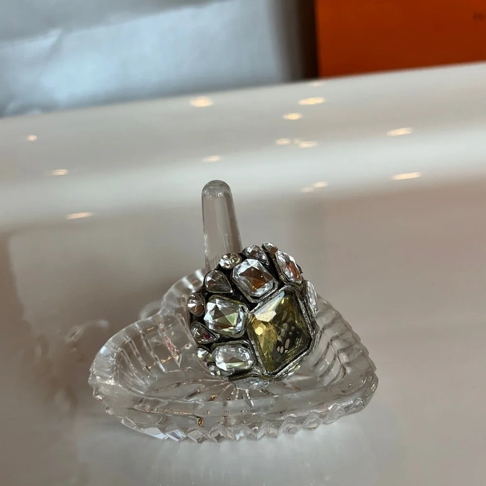 Silver and Crystal large Statement Ring